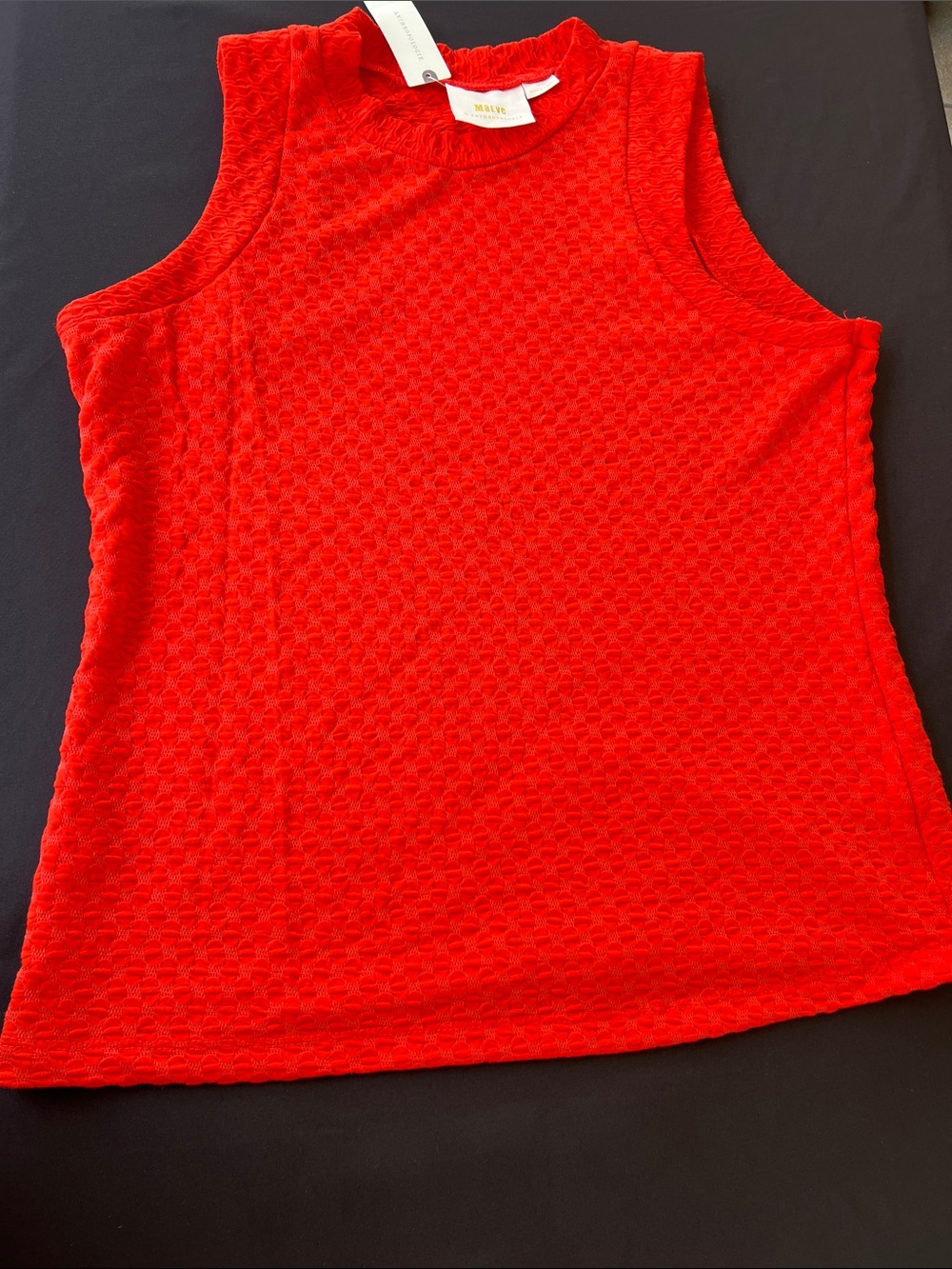Anthropologie Bright Red Textured Sleeveless Tank
